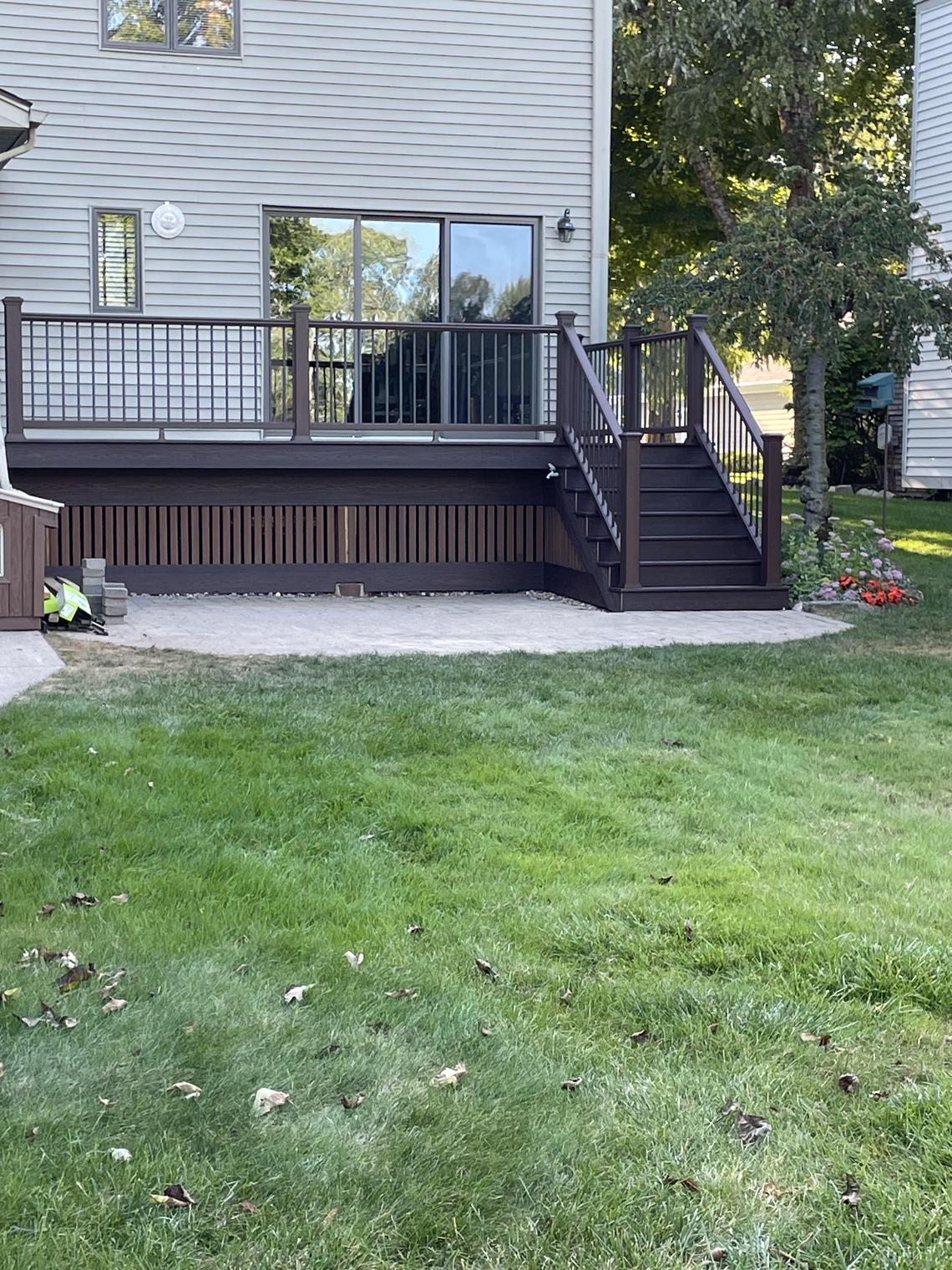Lava Rock Accent with Vintage Lantern Handrails
